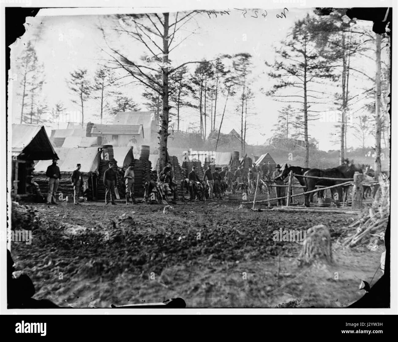 Camp of 18th Pennsylvania Cavalry 04084v Stock Photo