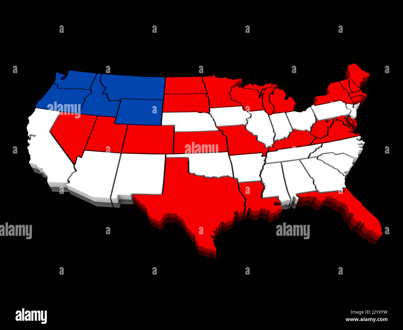 3d United States Map As Seen By New Yorkers - Map
