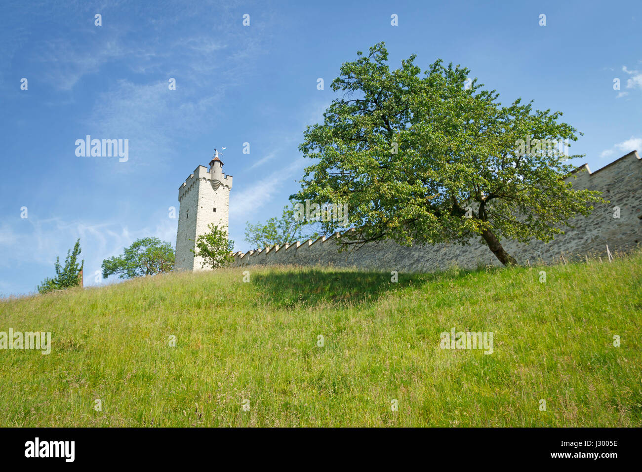 The old city walls and towers (Musegg Wall) of Lucerne, Switzerland Stock Photo