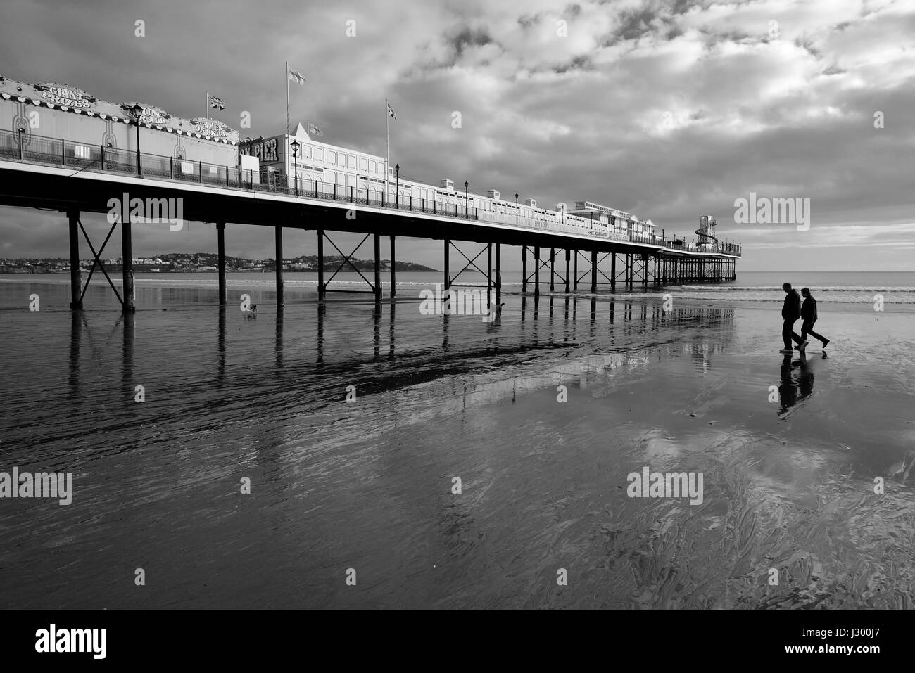 Paignton pier in winter. Stock Photo