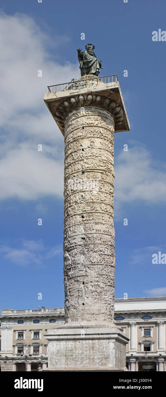 Marco Aurelio column in Rome, Italy Stock Photo Alamy