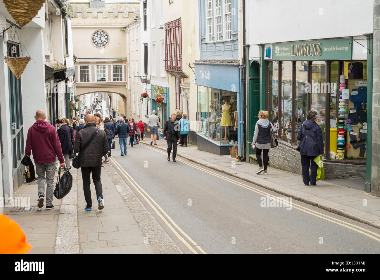 The Tudor East gate clock tower, Totnes, Devon, England, United Kingdom Stock Photo Alamy