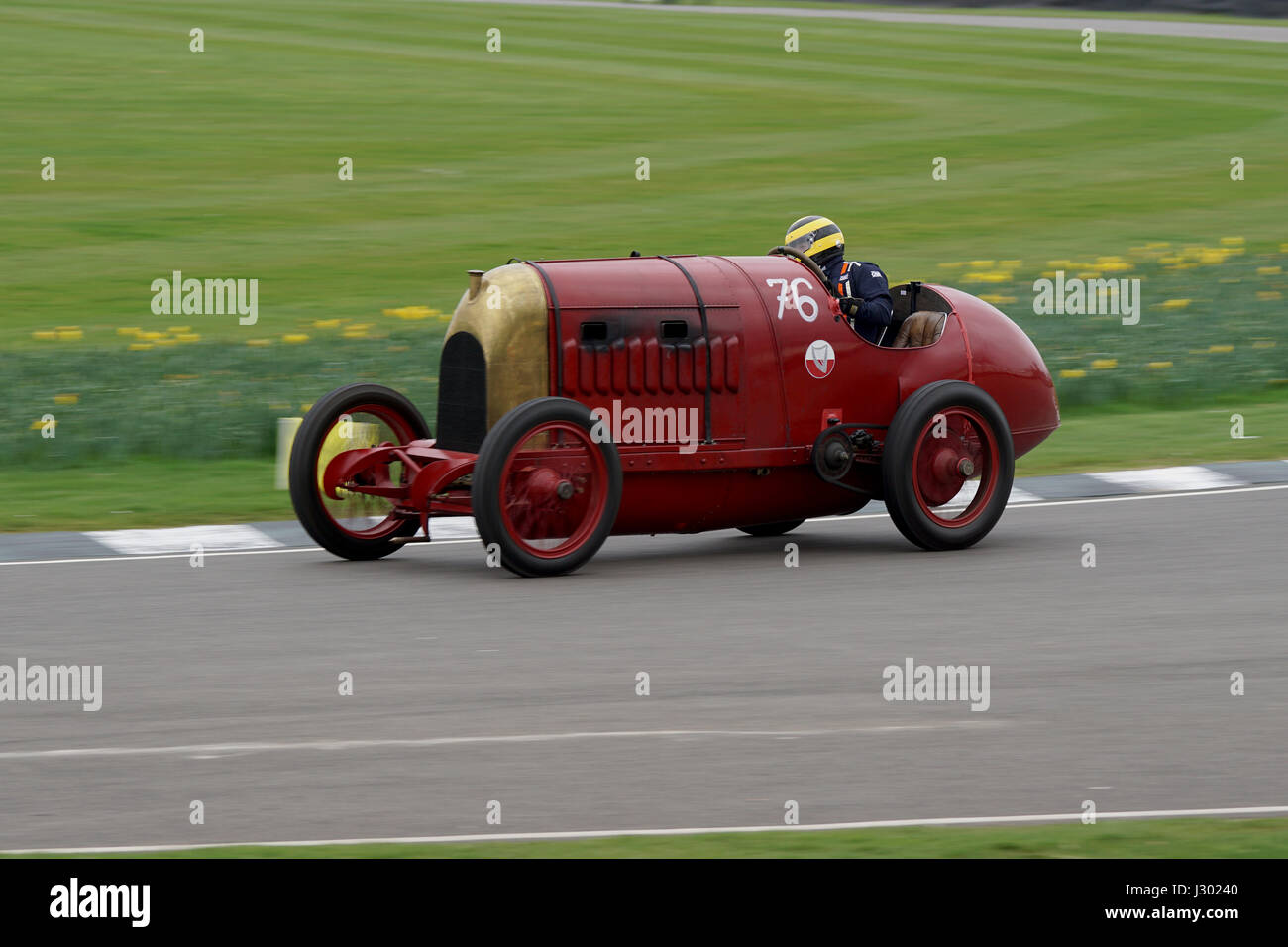 Duncan Pittaway driving the FIAT S76 'Beast of Turin' at the 75th Goodwood Members Meeting Stock Photo
