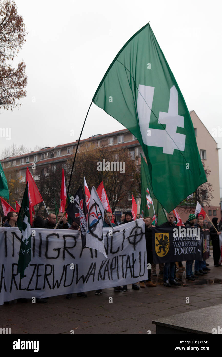 Anti-immigration March, Gdansk Poland Stock Photo