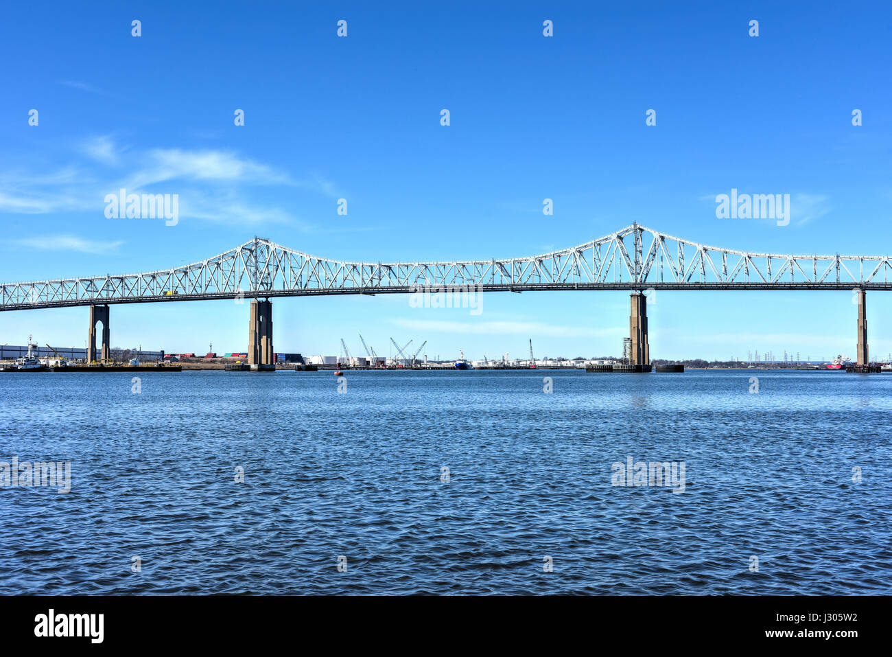The Outerbridge Crossing is a cantilever bridge which spans the Arthur