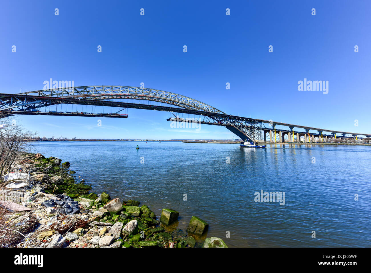 The Bayonne Bridge from Staten Island, New York. The Bayonne Bridge is