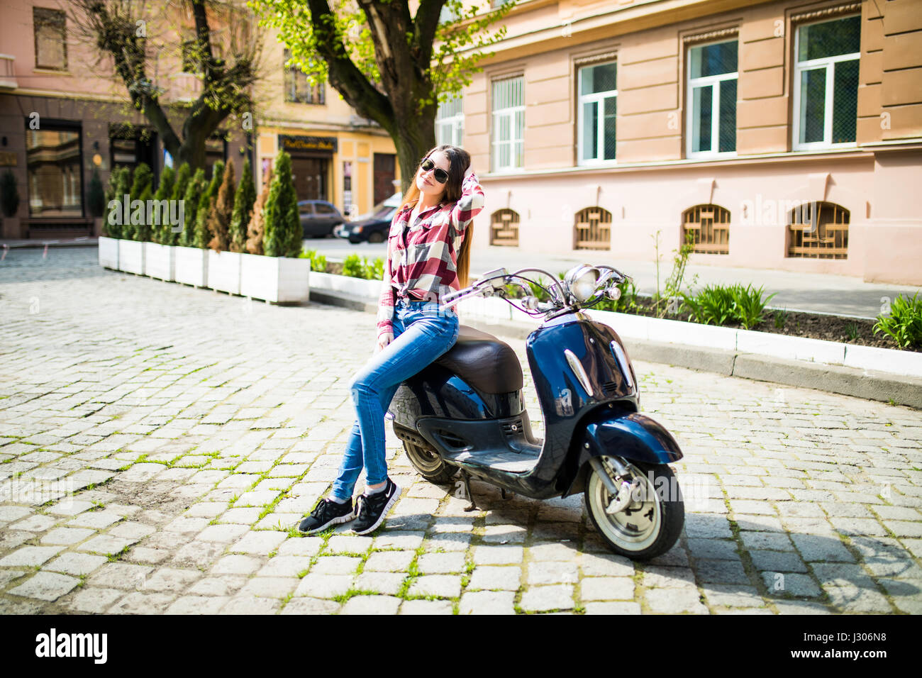 Girl riding vespa scooter hires stock photography and images Alamy