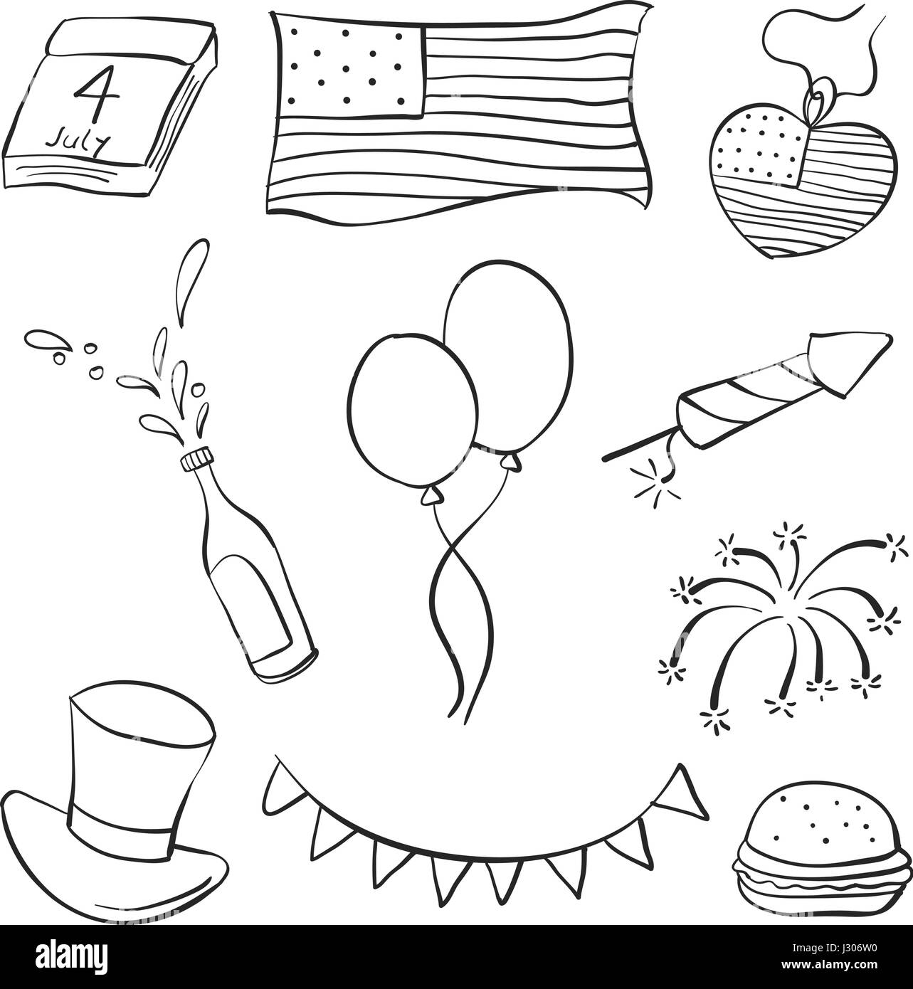 Memorial day of doodle style Stock Vector Image & Art Alamy