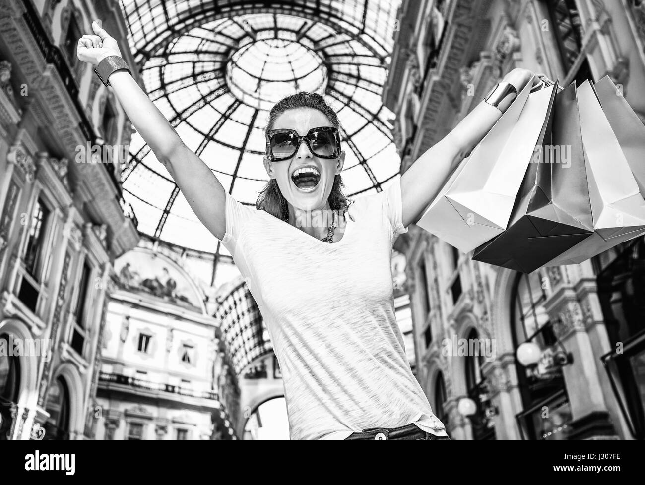Discover most unexpected trends in Milan. Portrait of happy fashion