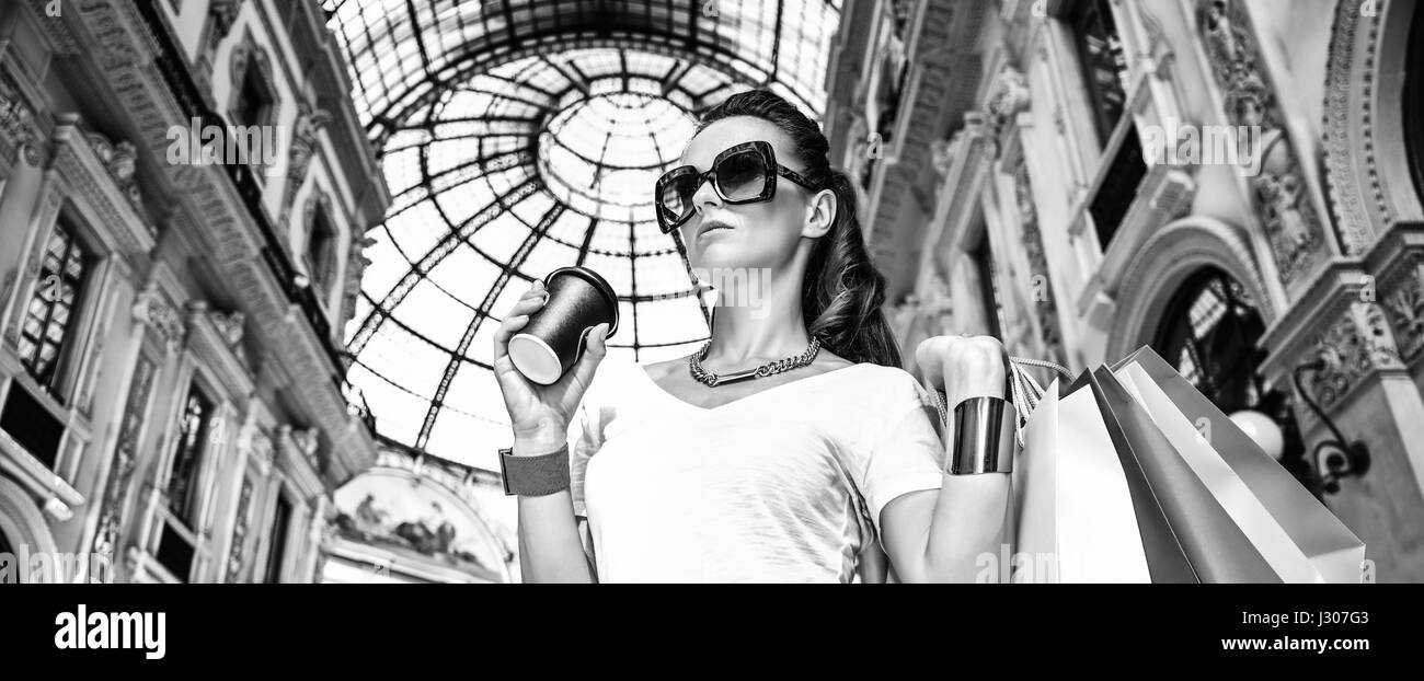 Discover most unexpected trends in Milan. Fashion woman in eyeglasses