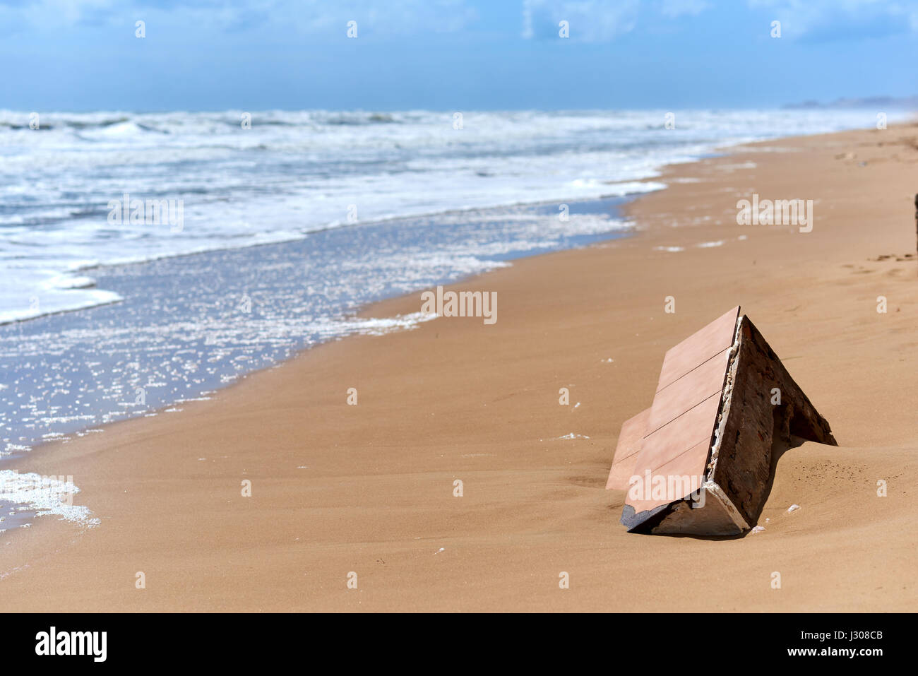 Babilonia beach after the storm. Guardamar del Segura. Province of Alicante. Spain Stock Photo