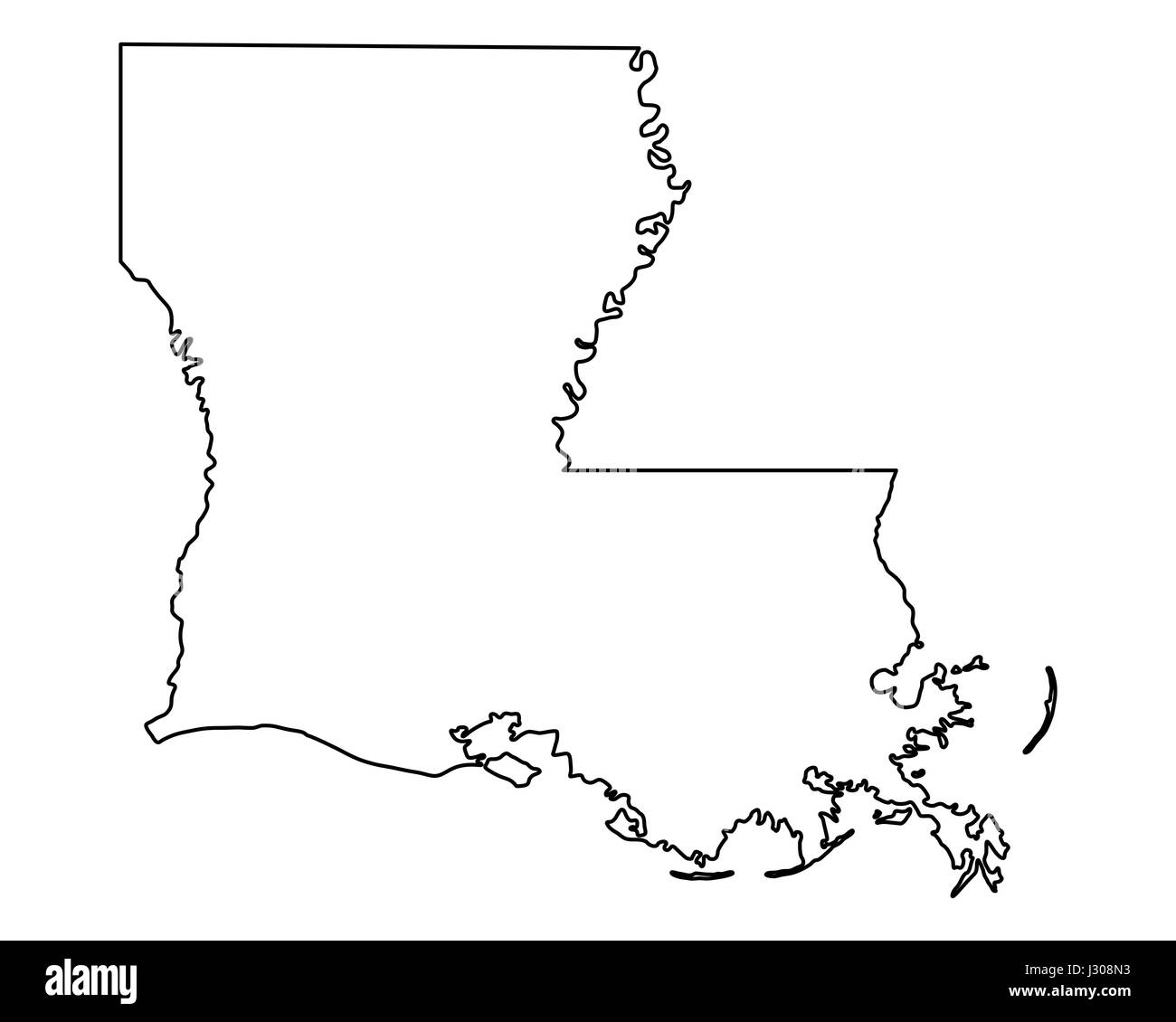 Map of Louisiana Stock Photo - Alamy