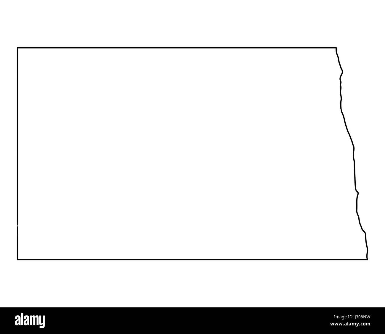 North dakota state map Black and White Stock Photos & Images - Alamy