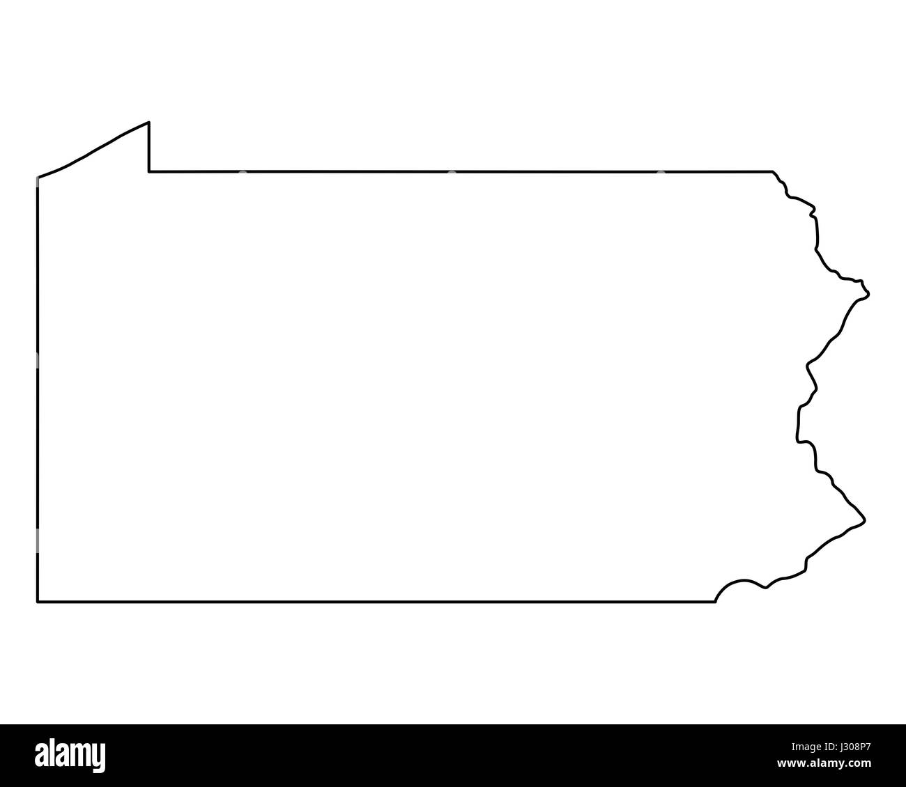 Map of Pennsylvania Stock Photo