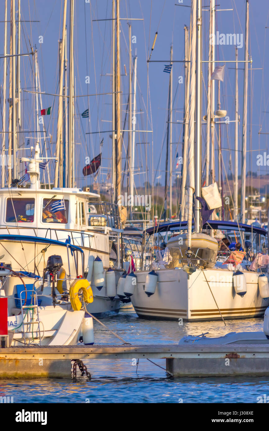 Sailboats in the harbor Stock Photo - Alamy