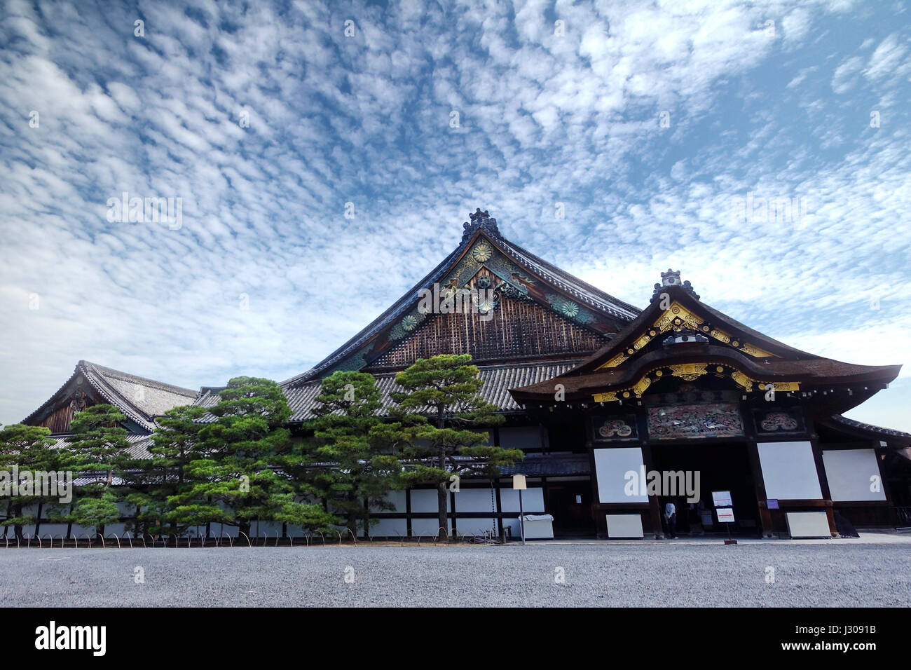 Ninomaru Palace of Nijo-jo Castle in n the bright sky and cloudy,Kyoto ,Japan Stock Photo