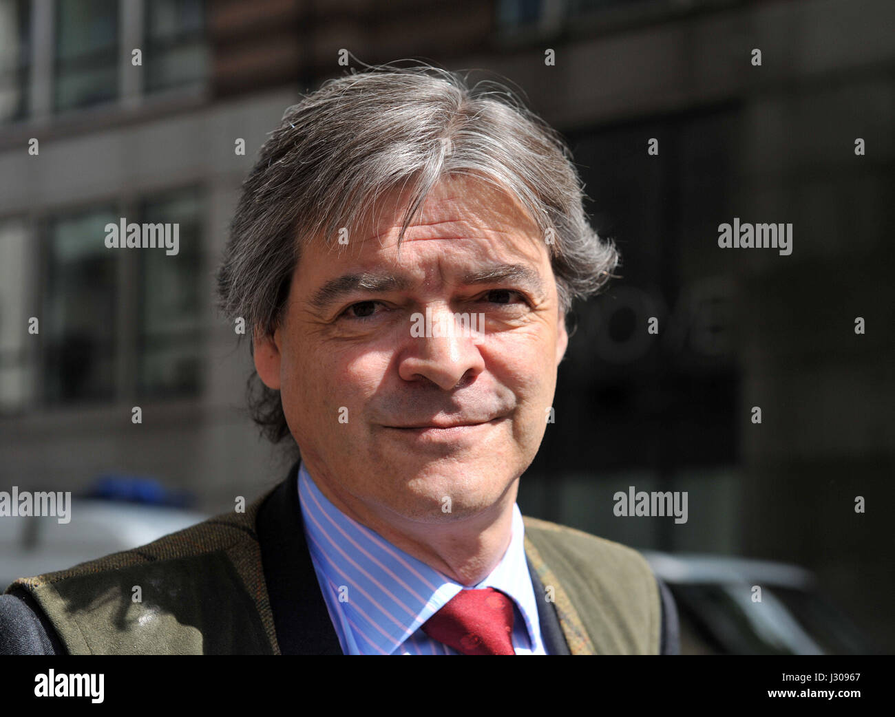 The 4th Viscount St Davids, Rhodri Philipps, outside Westminster