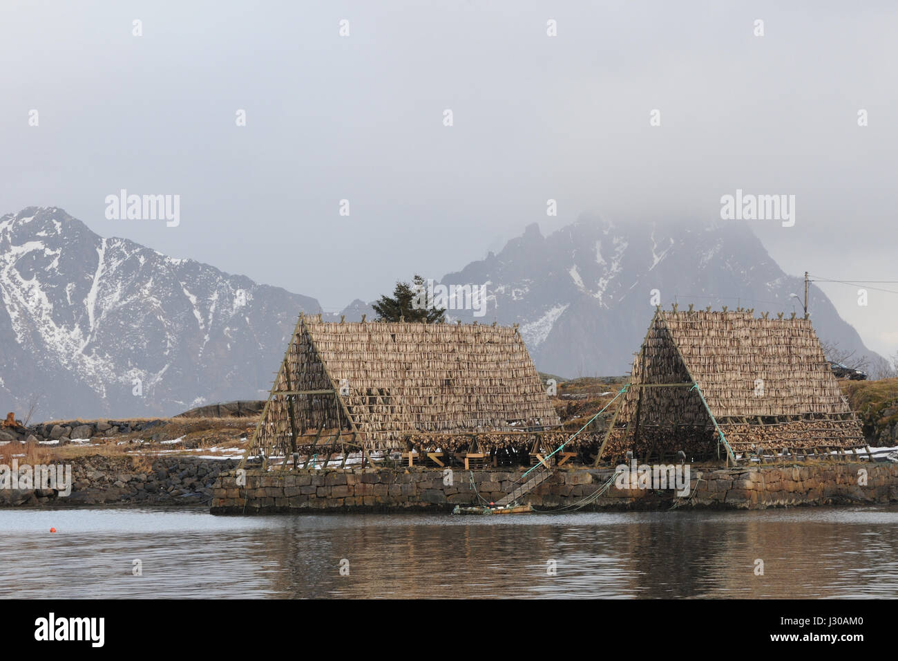 Drying racks fish svolvaer in hi-res stock photography and images - Alamy