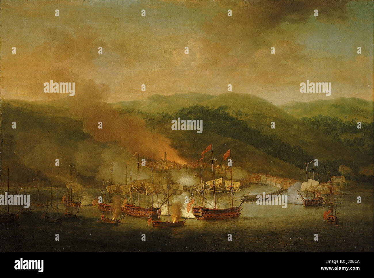 Bombardement de Bastia en 1745 Stock Photo