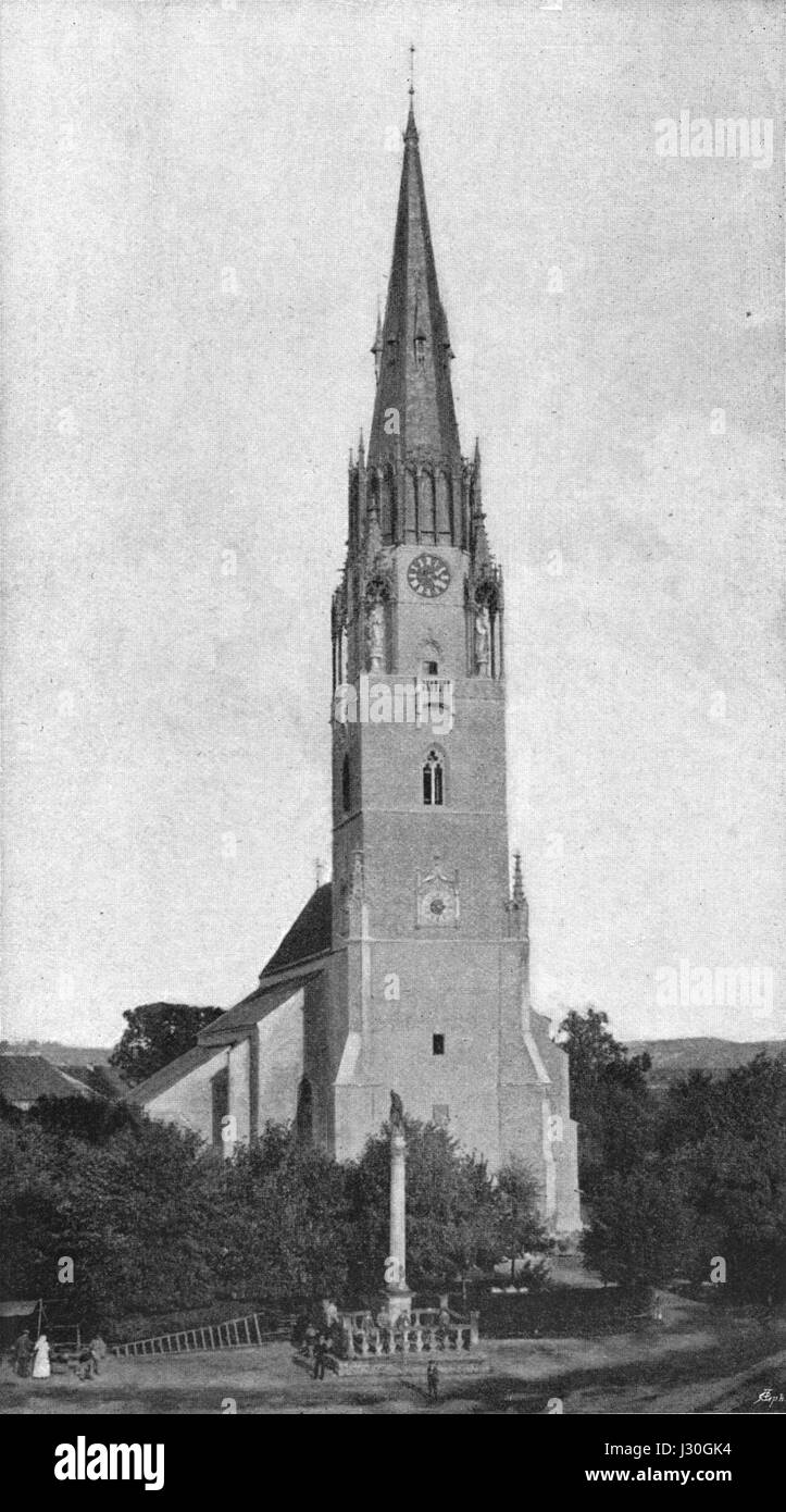 Academy Architecture 1895 Tower of Iglo Church Hungary PROFESSOR IMRE STEINDL Architect Budapest Stock Photo