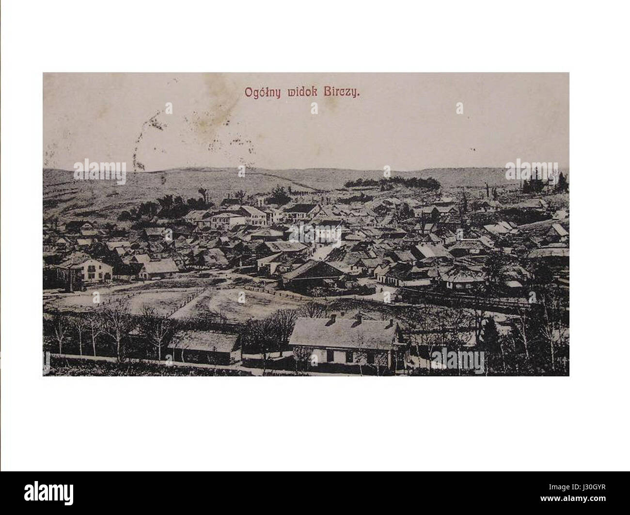 A historical image or depiction of Bircza in 1900, showcasing the town ...