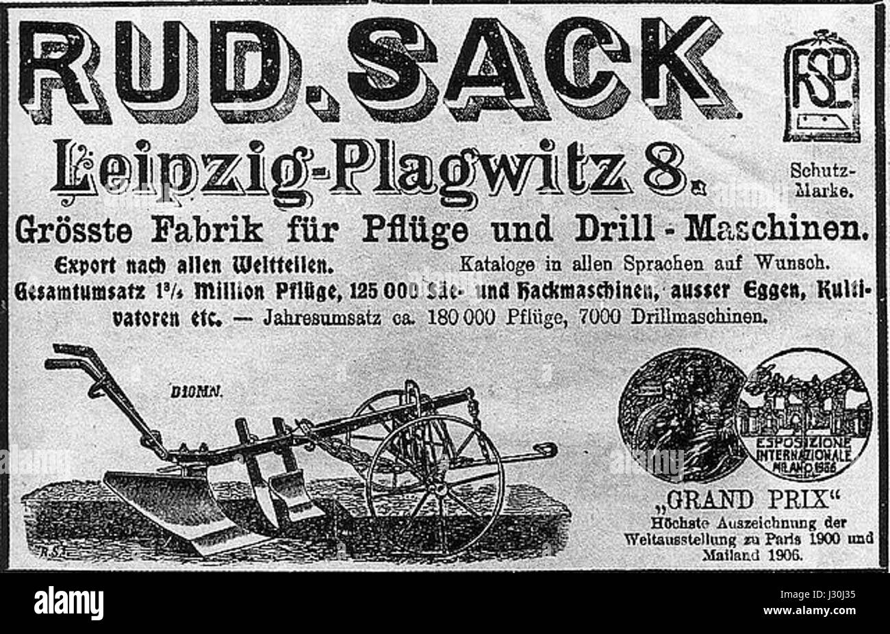 Конный плуг Rud Sack Leipzig Plagwitz d8sn Stahl