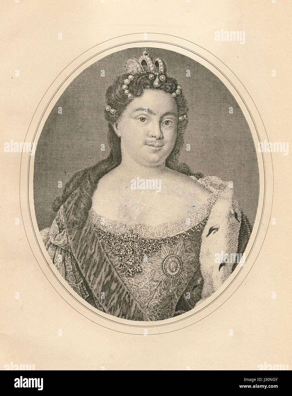 Catherine I from Russkaja Starina 1879 Stock Photo