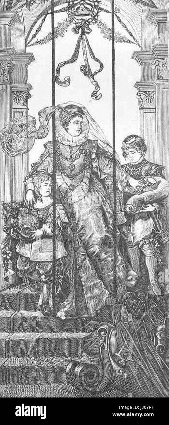 Catherine of Sweden (1568) & 2 royal pages of hers. Stock Photo