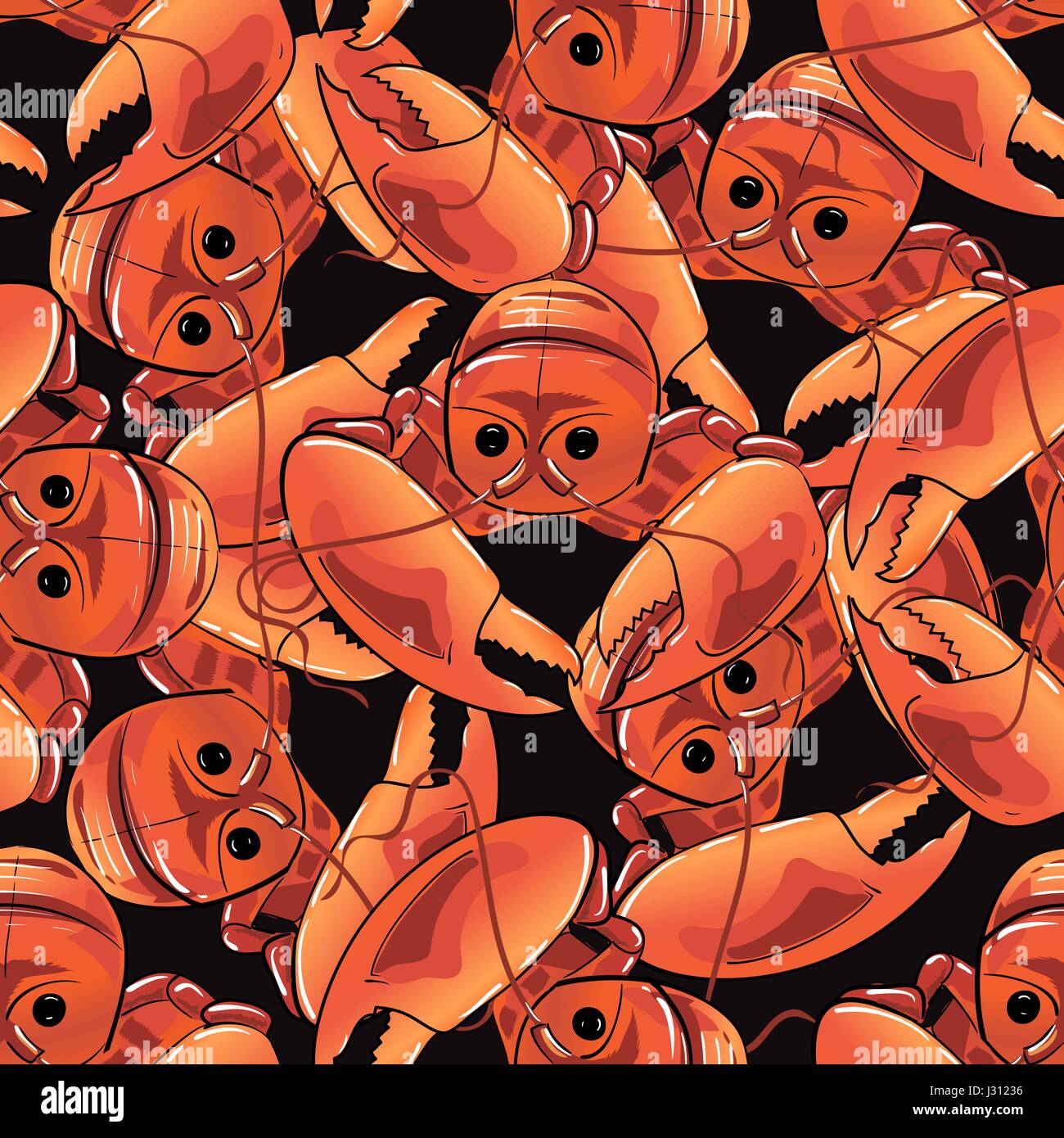 Boiled Lobster Seamless Pattern Stock Vector Image & Art - Alamy