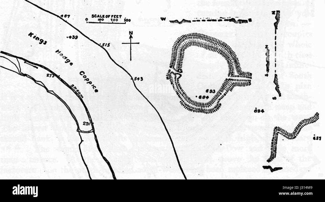 Bats Castle Somerset Map Stock Photo Alamy