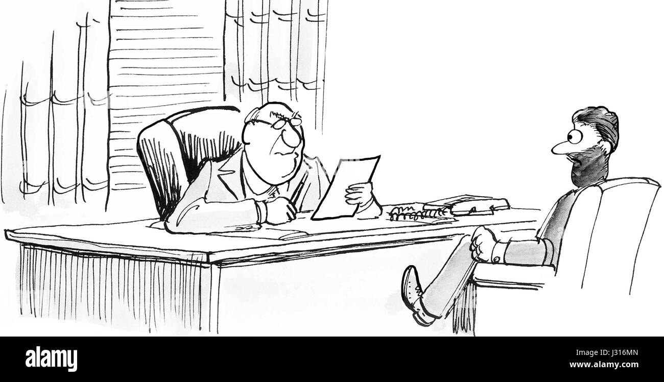 Business cartoon illustration depicting two different generations trying to work together. Stock Photo