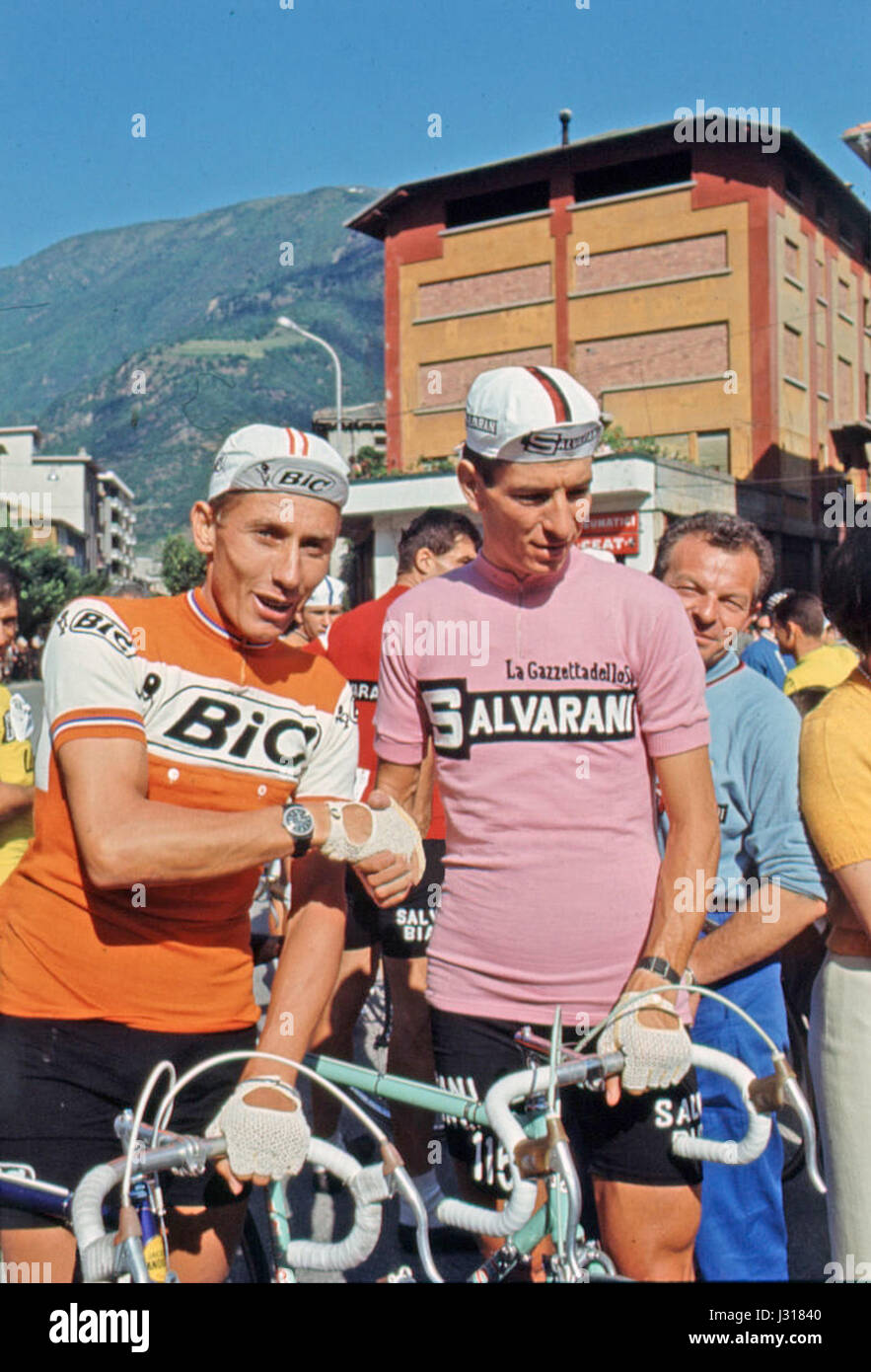 Jacques Anquetil and Felice Gimondi, Giro d'Italia 1967 Stock Photo