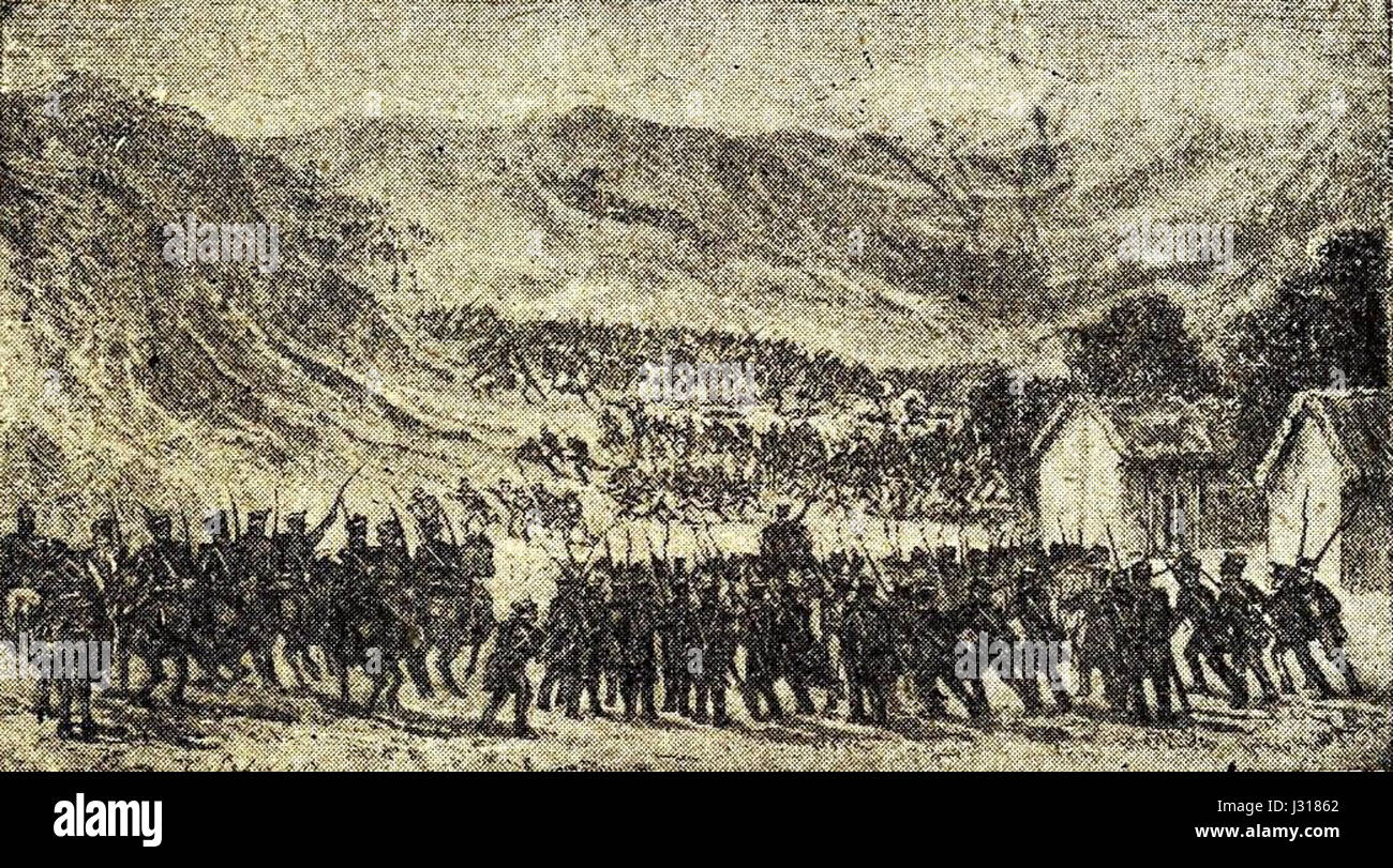Batalla de Chacabuco en Historia de Chile Stock Photo