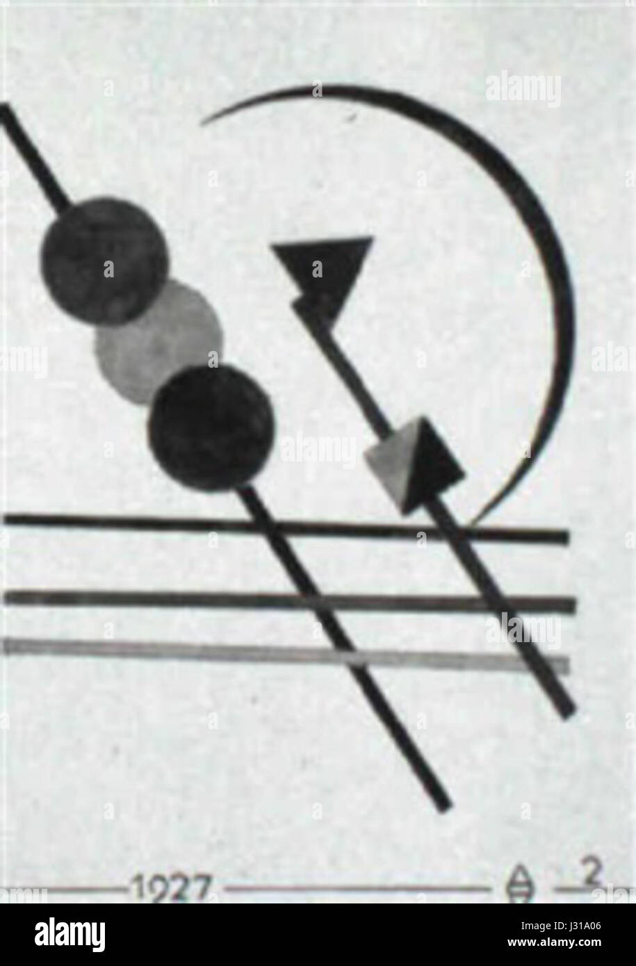August Agatz Geometrische Komposition mit drei Kreisen Stock Photo