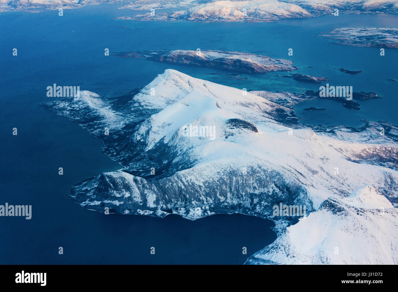 Lofoten islands aerial winter hi-res stock photography and images - Alamy