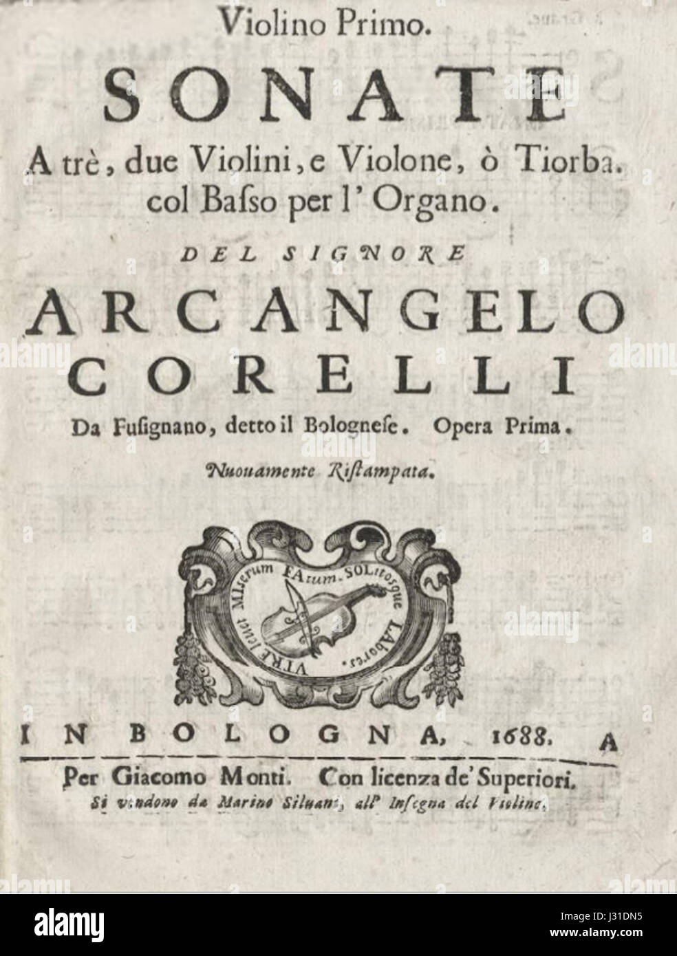 Arcangelo Corelli - Opera Prima Stock Photo