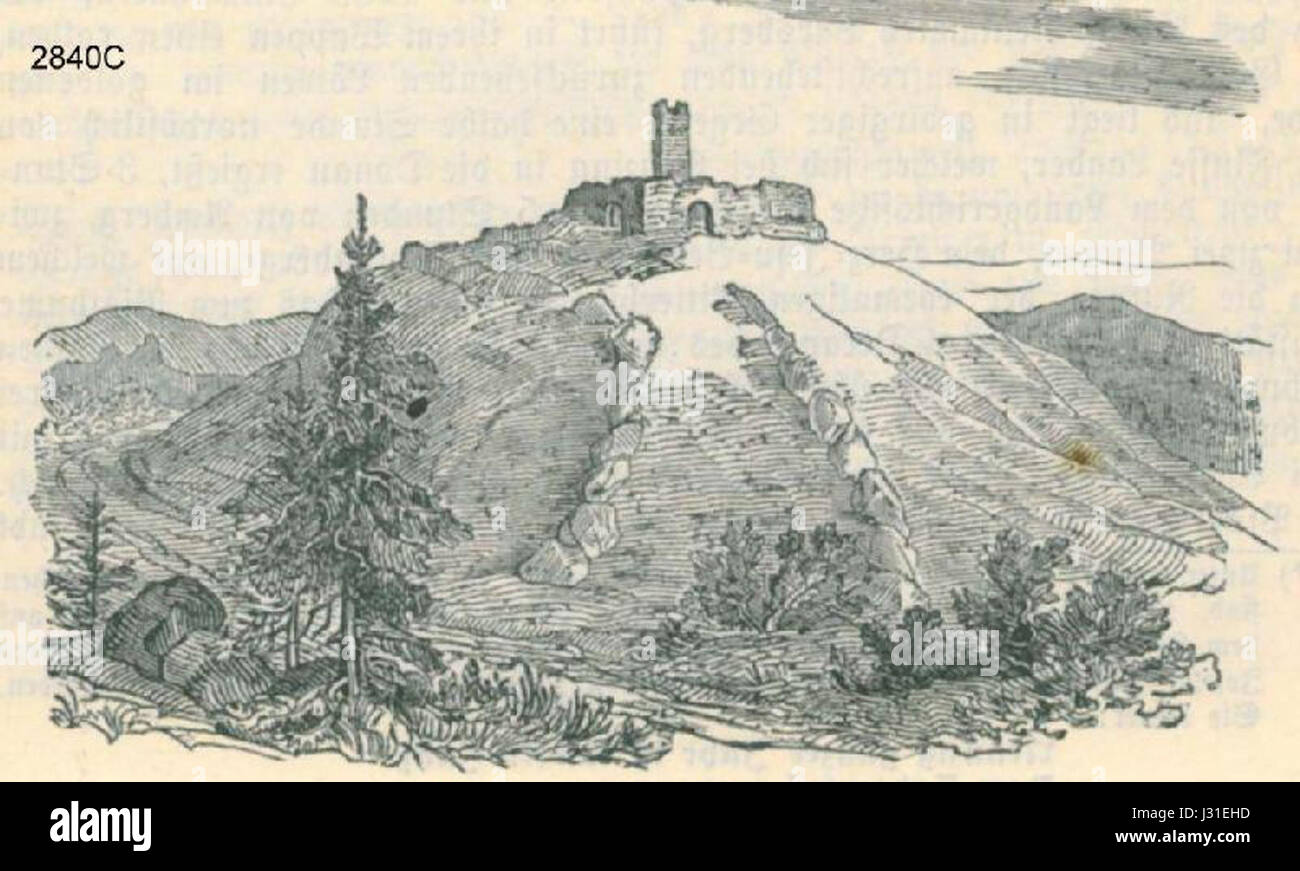 Burg Velburg 1847 Stock Photo