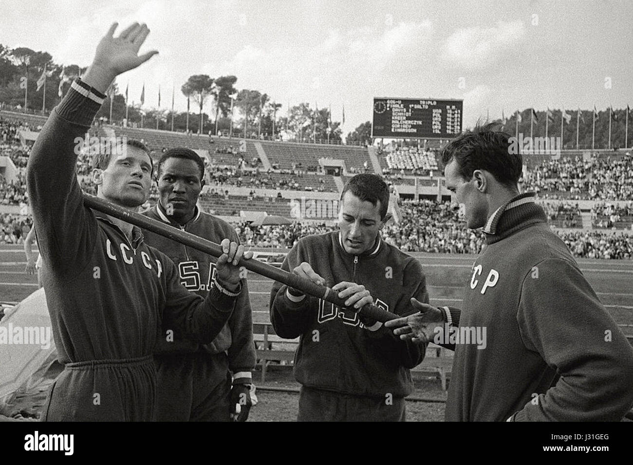 Decathlon pole vault 1960 Olympics Stock Photo Alamy