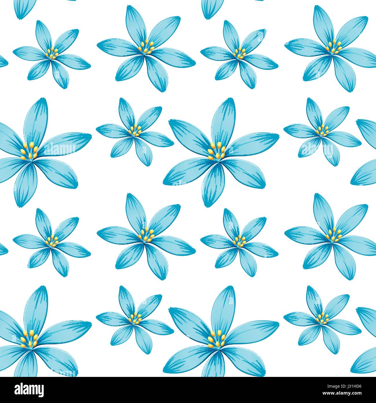 Seamless background design with blue flowers illustration Stock Vector ...
