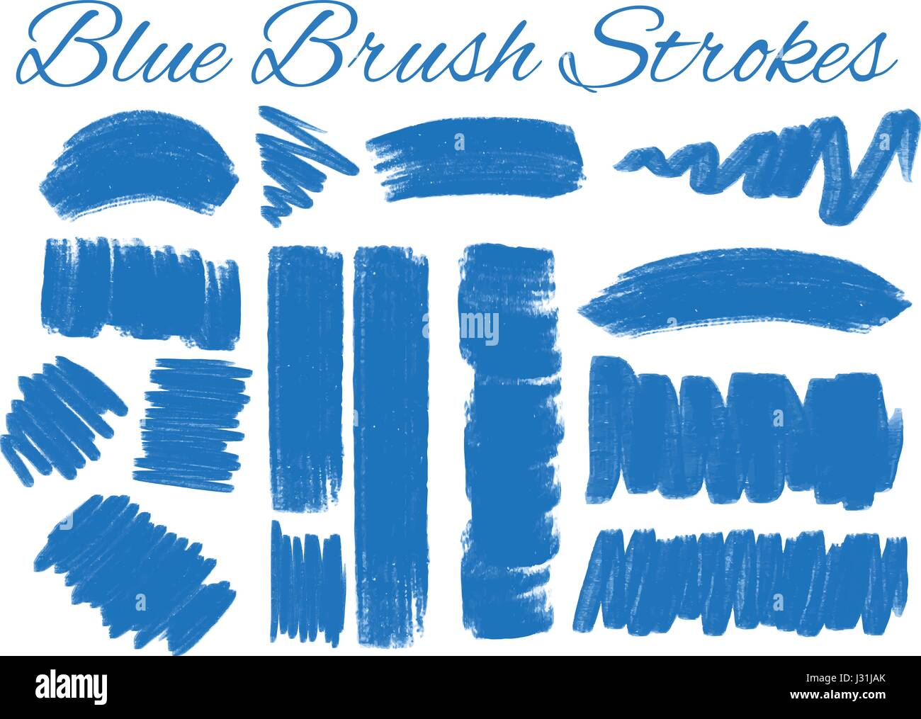 Set of blue brush strokes illustration Stock Vector Image & Art - Alamy