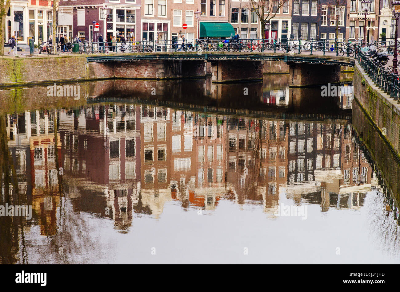 Bridge over Herengracht in Amsterdam Stock Photo