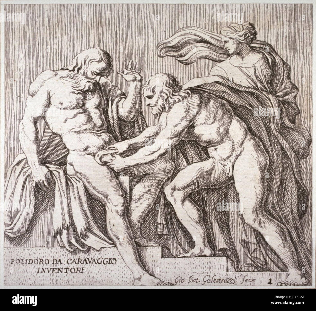 Castration of Uranus after Polidoro da Caravaggio Stock Photo