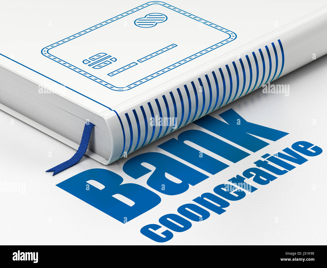 Money concept: book Credit Card, Bank Cooperative on white background ...