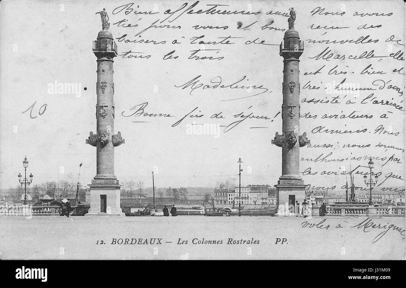 The Bordeaux-Les Colonnes Rostrales are iconic monuments located in ...