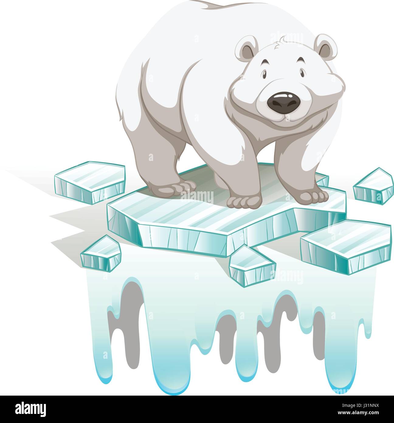 Polar bear on iceberg illustration Stock Vector Image & Art - Alamy