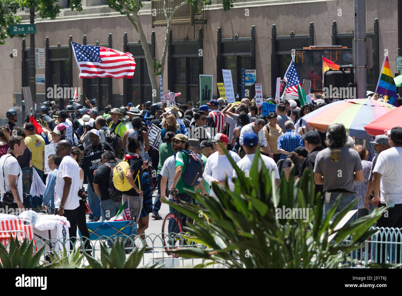 Los Angeles, USA. 1st May, 2017. May Day Rally in Downtown Los Angeles ...
