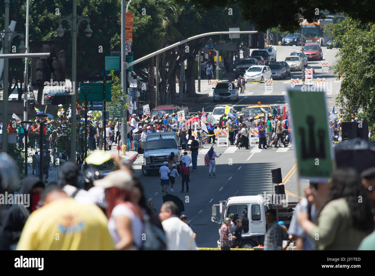 Los Angeles, USA. 1st May, 2017. May Day Rally in Downtown Los Angeles ...