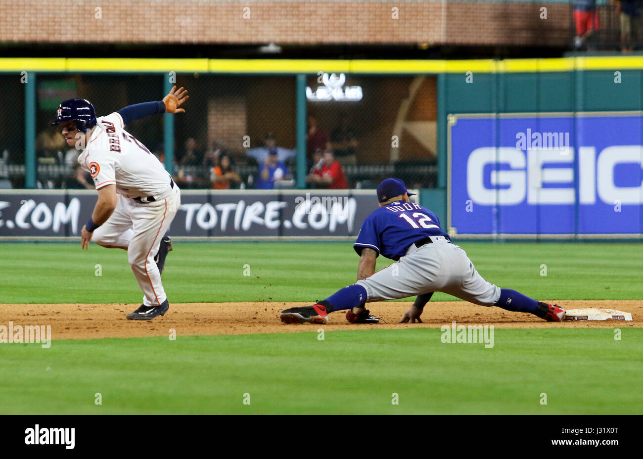 Houston, TX, USA. 1st May, 2017. Texas Rangers second baseman Rougned ...