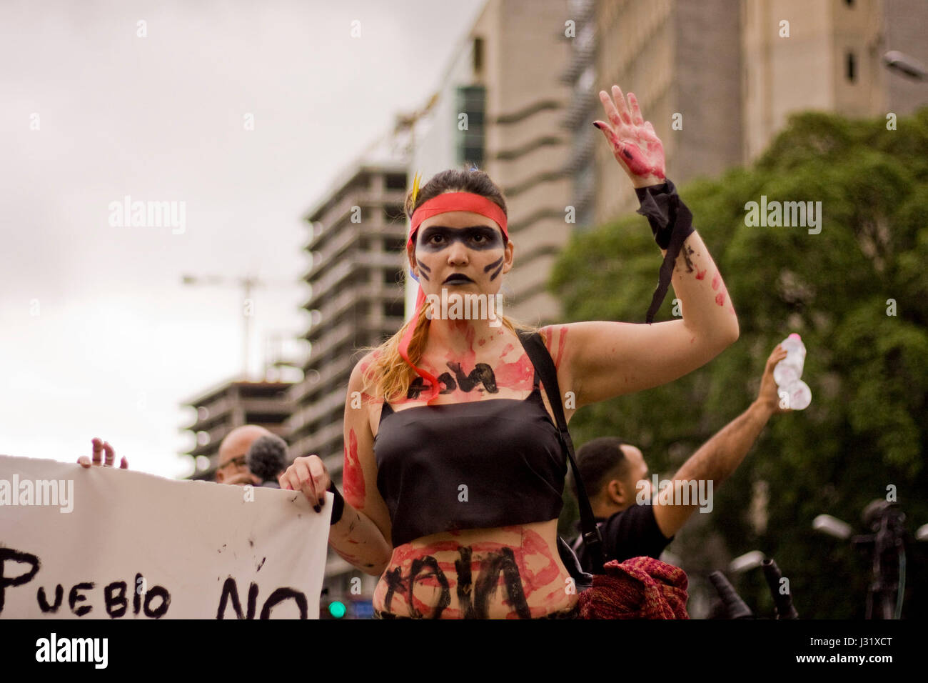 Caracas, Venezuela, 1st May, 2017. A demonstrator during a protest against the government of Nicolas Maduro organized by the opposition. Agustin Garcia /Alamy Live News Stock Photo