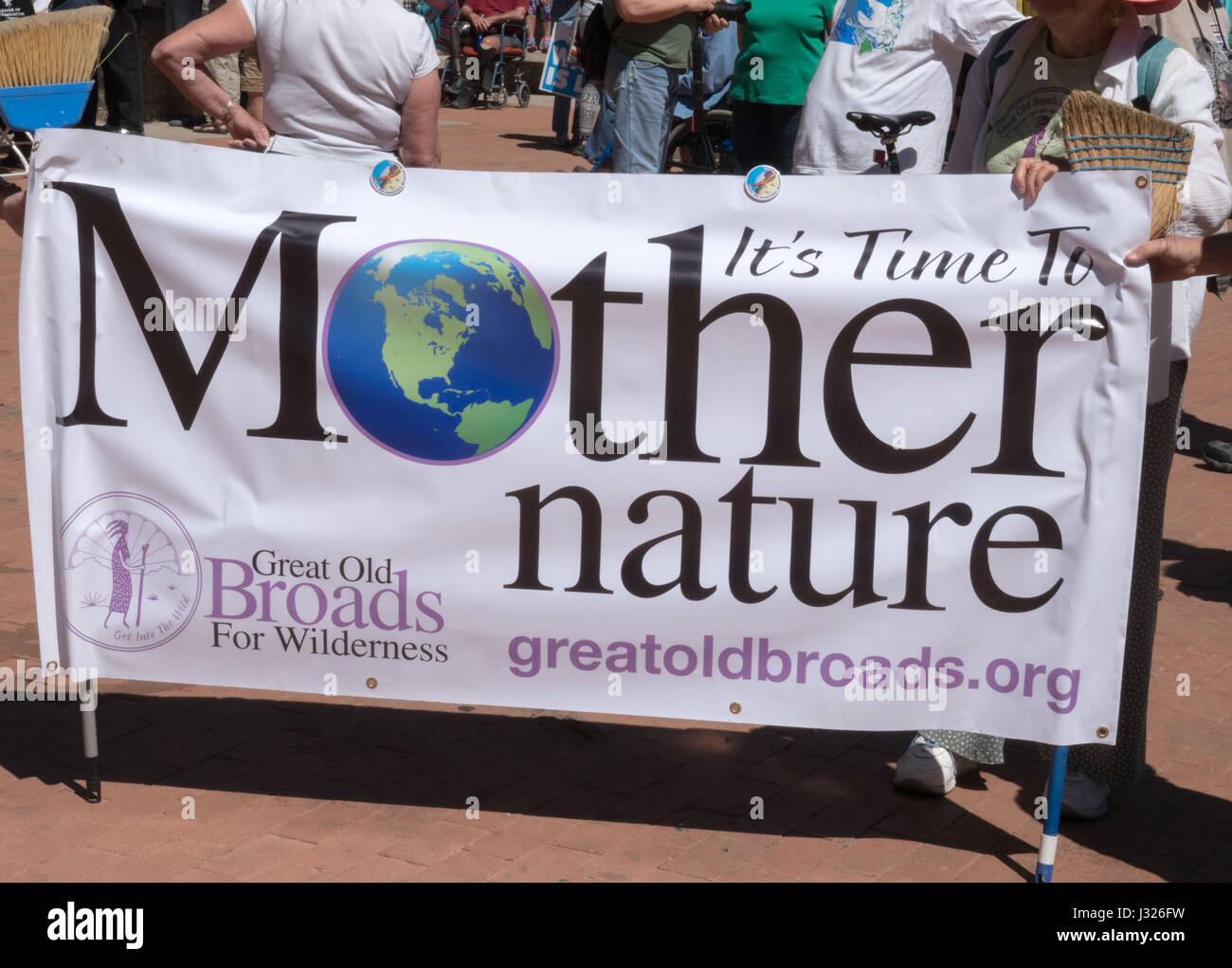 Great Old Broads for Wilderness banner at People's Climate March in America, Tucson, Arizona, USA. Stock Photo